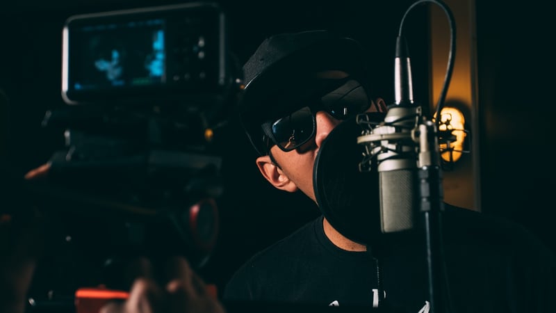 Rapper performing on stage